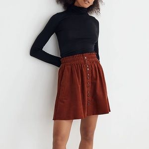 Madewell Baby Corduroy Paperbag Button-Front Mini Skirt